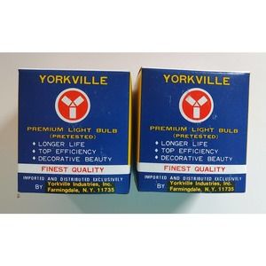 Lot of 2 Yorkville 2000 hour 25w 130v Candelabra Complexion Soft White 8926 A20